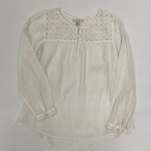 J. Crew White Peasant Style Top
